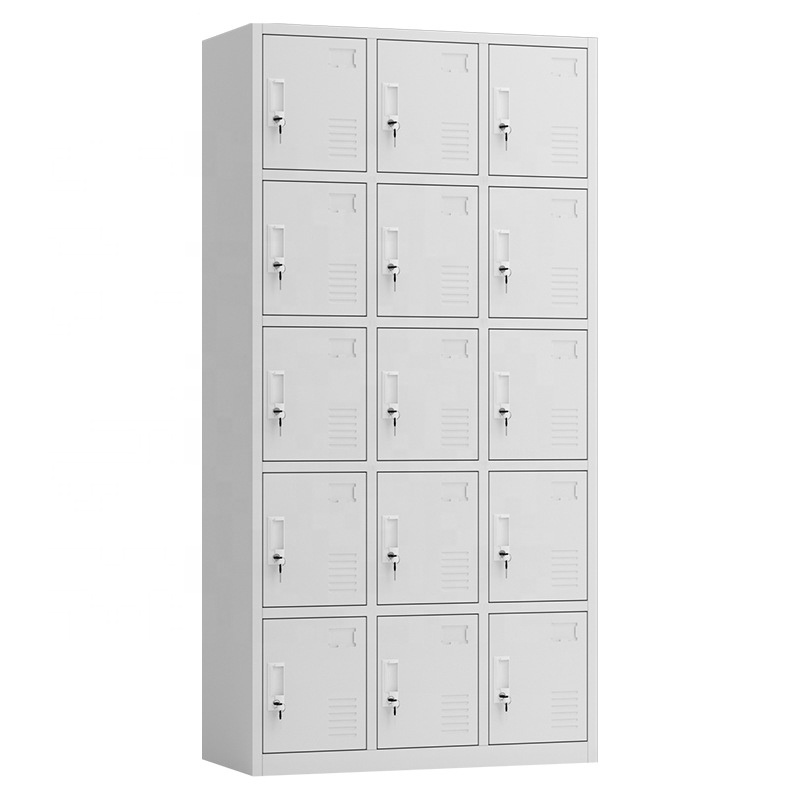 Office Furniture Factory - Supermarkt-Fabrik-Mitarbeiter-Aufbewahrungsspind aus Metall mit 15 Eisentüren,